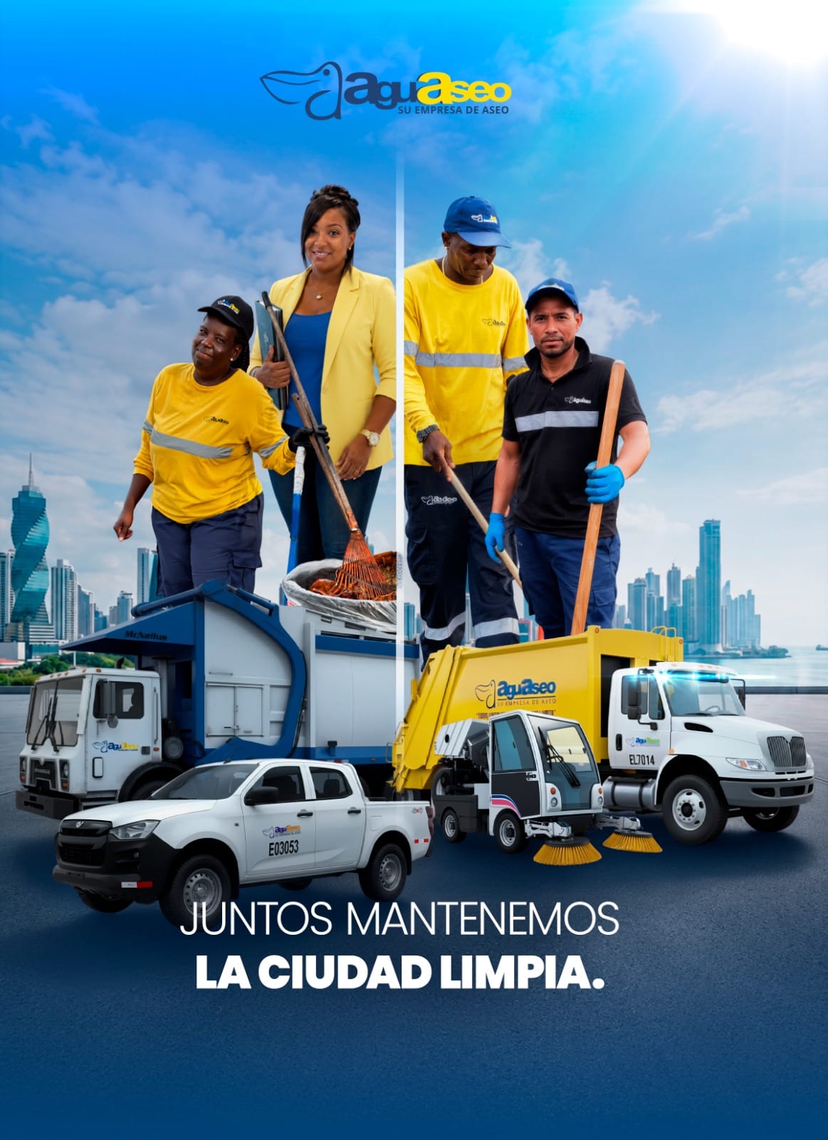 Juntos mantenemos la ciudad limpia · AguAseo